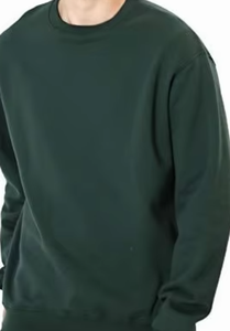 Sweat-shirt à col rond pour homme, 100% coton molletonné, manches longues, doux, chaud, respirant, écologique, uni, décontracté, à porter au quotidien, poignets côtelés - Product Image 5