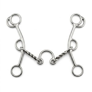 บิตยกปากม้าแบบปลายบิดขึ้นรูป ขัดเงาเรียบ สำหรับขี่ม้าและฝึกม้า - Product Image 1