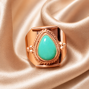 Natural Tibetan Turquoise 925 Sterling Silver <b>Statement</b> <b>Ring</b> Handmade Boho Vintage <b>Statement</b> Women Jewelry Gift Christmas Gift - Product Image 4