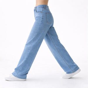 Fashionable Breathable Plus Size Low Waist Autumn Women Baggy Denim Pants - Product Image 3