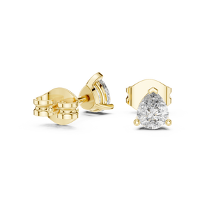 Pendientes con Diamantes Cultivados en Laboratorio de Corte Pera de 0.37CT, Engastados en Oro Amarillo de 18K, para Mujer, Regalo de Compromiso, Boda, San Valentín, Uso Diario - Product Image 4