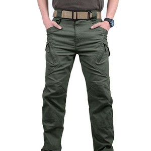 Pantalon Cargo Décontracté Homme Coupe Droite Taille Élastique Mi-Haute Kaki avec Multi-Poches – Vente en Gros Usine - Product Image 1