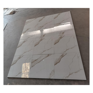 Carreaux de sol en porcelaine émaillée, surface brillante, carreaux carrés 60x60 cm (600 x 600 mm), aménagement intérieur de luxe, couleur blanche - Product Image 5