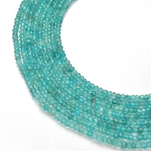 Natural Blue Apatite Faceted Rondelle Spacer Beads 3MM 4MM Loose Gemstone Beads Strand For Jewelry Making Wholesale Price Bulk - Product Image 2