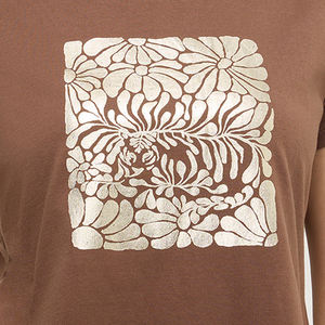 Camiseta de Manga Corta para Mujer, 100% Algodón, Transpirable, Lisa, Informal, Nueva, Estampada - Product Image 3