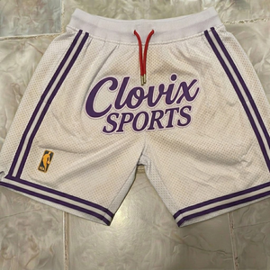 กางเกงบาสเก็ตบอลสีแดงเลือดนกสำหรับผู้ชาย Clovix พร้อมแถบข้างสีชมพู ระบายอากาศได้ดี ผลิตจากโพลีเอสเตอร์ เอวแบบมีเชือกผูก สไตล์สปอร์ต - Product Image 3