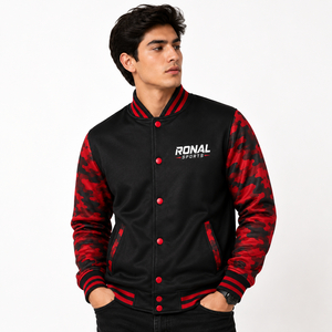 Ropa para Hombre Talla Grande, Chaqueta Universitaria de Béisbol de Manga Larga, Chaqueta Universitaria de Béisbol con Letras Bordadas, Último Estilo - Product Image 3