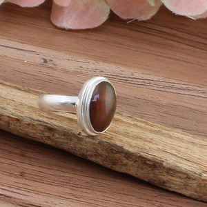 Anillo de Piedra Natural Unakita al por Mayor, Plata de Ley 925, Anillos de Boda Clásicos Estilo Boho, Anillos de Piedra Hechos a Mano, Regalo para Mujer - Product Image 2