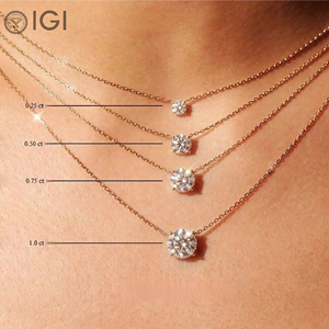 Collar con colgante de diamantes para mujer, corte redondo brillante, diamantes cultivados en laboratorio con certificación IGI, oro de 14K/18K, regalo de aniversario para esposa - Product Image 1
