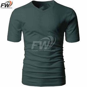 Camisetas de gimnasio para hombre, personalizadas, de gran venta, cómodas, transpirables, 100% algodón, diseño de hombros caídos, en color sólido, cuello en V - Product Image 1