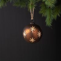 Ornement en verre artisanal avec finition marbrée vintage pour décorations de Noël