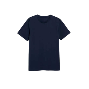 T-shirt décontracté pour homme en coton tricoté 100 %, à manches courtes, col rond, couleur unie, coupe classique, teinture unie - Product Image 2