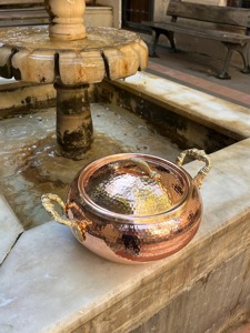 Olla de Cobre Redonda con Tapa, Asas de Aleación de Zinc, Diseño Vintage, Utensilios de Cocina Metálicos Duraderos - Product Image 2