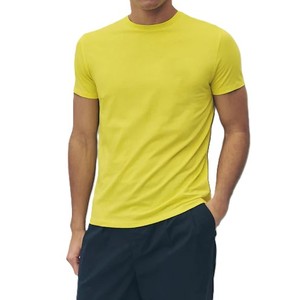 T-shirt homme 100% coton de qualité supérieure, personnalisable avec votre logo, meilleur prix, couleur jaune, col rond, t-shirt athlétique pour homme, séchage rapide - Product Image 5