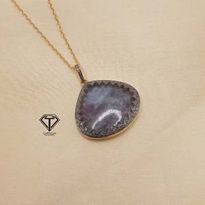 Colgante Esqueleto con Corte Esmeralda, Plata de Ley 925, Pavé de Rubí y Cianita, Joyería de Oro Hecha a Mano - Product Image 1