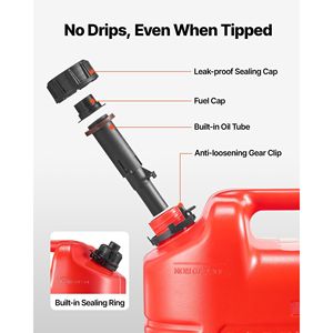 Contenitore Carburante Portatile da 5 Galloni con Scala Graduata, Serbatoio Carburante con Beccuccio, Design Sicuro Anti-Perdita, Portata Massima 15 L/min, Stile Piatto - Product Image 3