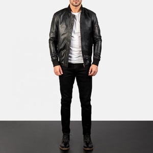 Customized Sheep Leather Streetwear <b>Jacket</b> for <b>Men</b> Quilted with <b>Sherpa</b> Lining and Fur Trim Breathable Design - Product Image 3
