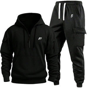 ชุดฮู้ดดี้และกางเกงจ็อกเกอร์ผ้าฟลีซสำหรับผู้ชายแบบกำหนดเอง ขายส่ง ชุดวอร์มกีฬา ชุดแทรคสูท สำหรับ OEM/ODM แบรนด์ส่วนตัว B2B - Product Image 1