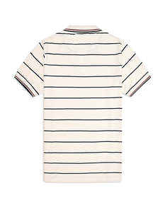เสื้อโปโลชายลายทางผ้าฝ้ายยี่ห้อ Urworth แขนสั้น ทรงปกติ สวมใส่สบาย คอวี แต่งขอบตัดสี - Product Image 2