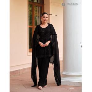 Costume pakistanais de luxe en georgette avec dupatta, vêtements ethniques de créateur pour mariage et fêtes. - Product Image 6