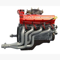 Moteur de type Crate Engine Big Block ZZ 572-720R, modèle 3D, moteur de type Crate Engine 572 Big Block, 621 à 727 ch, automatique 4L85-E/4L80-E