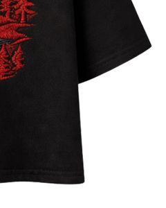 Camiseta Corta de Algodón para Mujer, con Bordado de Paisaje Montañoso, Estilo Casual, Holgada, con Diseño Gráfico, Venta al Por Mayor - Product Image 4