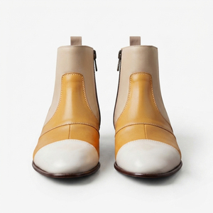 Premium Unisex Leather Ankle <b>Boots</b> Men's Side Zipper Ankle Booties Ladies Fashion Ankle <b>Boots</b> OEM Unisex Leather Ankle <b>Boot</b> - Product Image 2