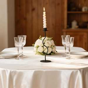 Minimalist <b>Black</b> Metal Candle Holder Curved Shape Wedding Centerpiece Table Decor <b>Candlestick</b> - Product Image 4