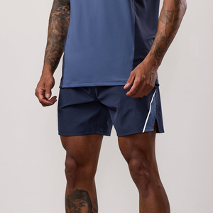 Shorts de sport décontractés pour hommes, respirants, à séchage rapide, avec taille élastique et cordon de serrage, couleur unie, pour la gym et le fitness (vente en gros) - Product Image 1