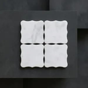 Top Selling High Demand Luxury <b>Marble</b> <b>Coasters</b> Set Waterproof Heat Resistant Natural Stone Table <b>Coasters</b> for Home and Office - Product Image 3