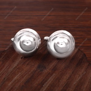 Mancuernillas de plata hechas a mano para hombre, accesorios clásicos para camisa formal, corona, boda, aniversario, fiesta, novio - Product Image 3
