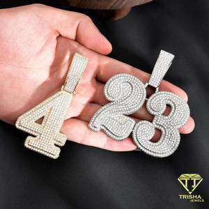 Collar con colgante de letra y piedras de moissanita de plata de ley 925, con cadena con incrustaciones de diamantes, para joyería de lujo - Product Image 4