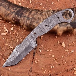 Lame de couteau Skinner en acier Damas de 8 pouces, vierge, pour la fabrication de couteaux personnalisés, en acier à haute teneur en carbone forgé à la main, lame non finie - Product Image 5