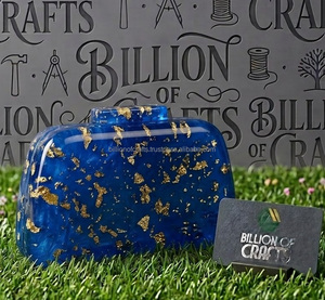 Bolso de Fiesta de Resina Estilo Boutique, Clutch de Diseño con Asa de Cuentas y Correa de Cadena, Cartera de Noche Premium, Bolso de Moda para Boda y Novia - Product Image 2
