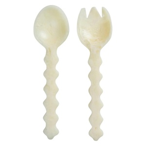Cuillère à salade longue en résine plaquée argent, faite à la main, écologique, de qualité alimentaire, ustensile de cuisine et de salle à manger HASAN CRAFT - Product Image 4