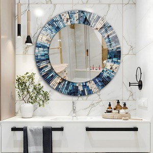 Tempered Glass Round Wall <b>Mirror</b> with Metal Frame Handmade Modern Bathroom Decor From REHMAN <b>CRAFT</b> - Product Image 4