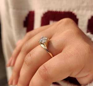 Bague en moissanite marquise pour femme Avira Jewels, or jaune 18 carats, 1 carat, style classique, sans nickel, sans plomb, argent sterling blanc/rose - Product Image 2