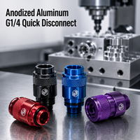 Conector de Refrigeración por Agua de Aluminio de Prototipado Rápido con Anodizado de Color, Desconexión Rápida G1/4 para Modificación de PC