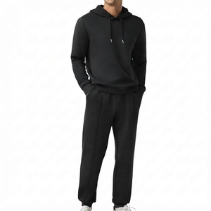 Ensemble de survêtement pour homme en molleton 100% coton respirant, 2 pièces, vêtements de sport tendance, tenue de jogging personnalisée, veste et pantalon d'entraînement - Product Image 1