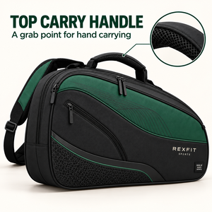 Bolsa de Raqueta de Squash Personalizada en Verde con Cierre de Doble Cremallera y Asa Acolchada para Almacenamiento de Equipo - Product Image 6