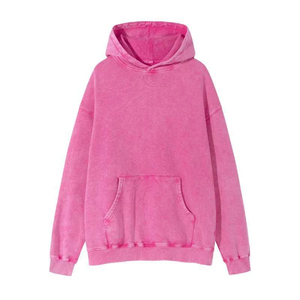 เสื้อฮู้ดดี้โอเวอร์ไซส์ผู้ชาย ผ้าฝ้าย 100% เฟรนช์เทอร์รี่ สีน้ำเงินล้วน ลุคสบายๆ มีกระเป๋า เหมาะสำหรับใส่ในฤดูใบไม้ร่วง - Product Image 5