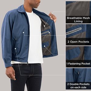Versatile Men's Denim <b>Lightweight</b> <b>Jacket</b> Full Zip <b>Waterproof</b> Windbreaker Front Logo Casual Outdoor Athletic <b>Running</b> Sportswear - Product Image 5