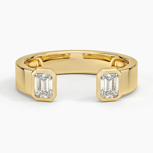 Bague ouverte sertie de diamants taille émeraude LR - Product Image 1