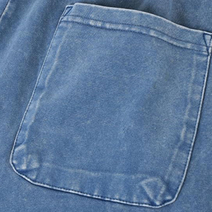 ZRROPS INDUSTRY <b>Women's</b> Acid Wash Denim <b>Jogger</b> Pants Blue Loose Fit Elastic Waist Drawstring Cuffed <b>Jeans</b> 220g All Seasons - Product Image 2
