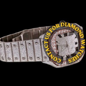 Reloj de Pulsera Cuadrado de Diseño Personalizado 2026 con Esfera de Números Romanos y Diamantes Moissanite, Colección de Dos Tonos para Hombre - Product Image 6