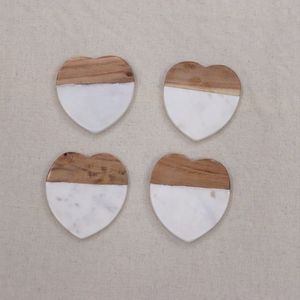 Handmade Wood <b>Marble</b> <b>Coaster</b> Set Factory Direct Price Natural <b>Marble</b> and Acacia Wood <b>Coasters</b> Wholesale - Product Image 4