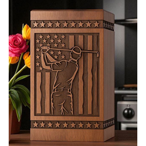 Designer Engraved Wooden Urn Box Manufacturer - Product Image 1