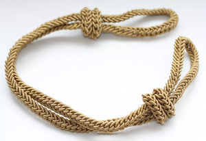 OEM Handmade Mylar Silk <b>Cord</b> Strap Twisted <b>Braided</b> Finish Headwear Accessories Hats Custom Color Bullion Cap Metallic Garment - Product Image 4