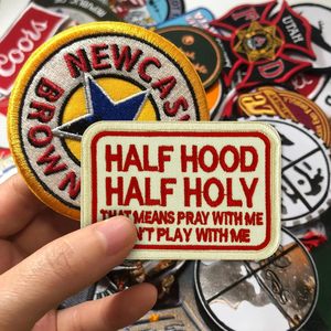 Écussons brodés personnalisés thermocollants ou à coudre, badges logo Velcro, vente en gros, écussons uniformes en vrac, écussons brodés logo Velcro 2026 - Product Image 2