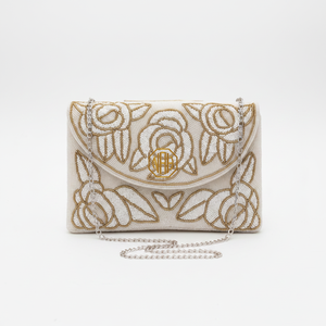 Pochette élégante en perles avec chaîne et fermeture à rabat, style soirée - Product Image 3